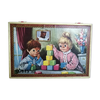 Boite de cubes "Bonne nuit les petits" 1960 complète.