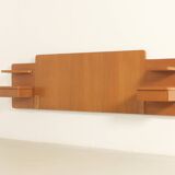 Headboard with teak bedside tables, France, 1960s