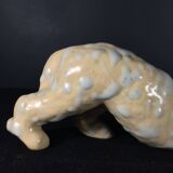 Art Deco Panthere / Cat sculpture in signed ceramic, Domien Ingels style