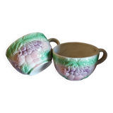 Large vintage chocolate slip cups