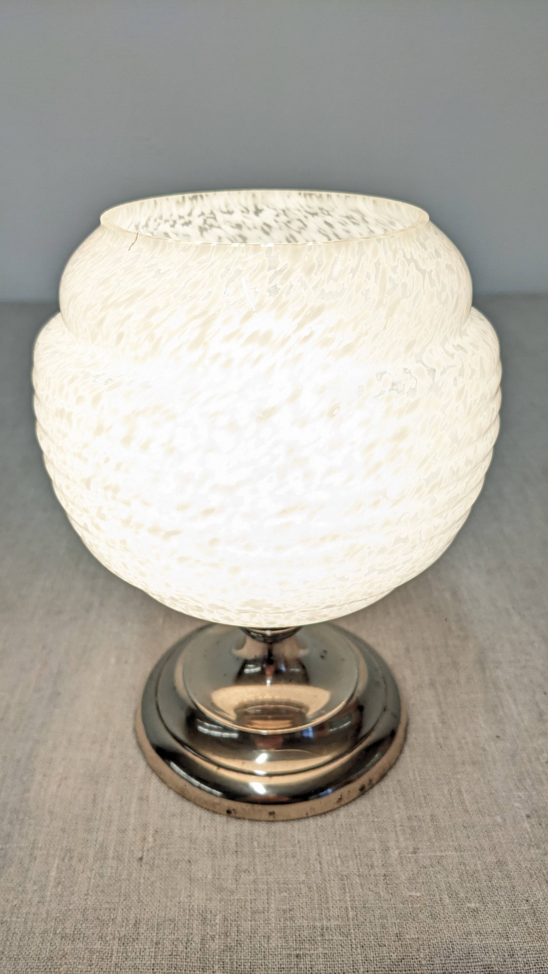 Art Deco bedside or ambient lamp in glass from Clichy, France, circa 1920.