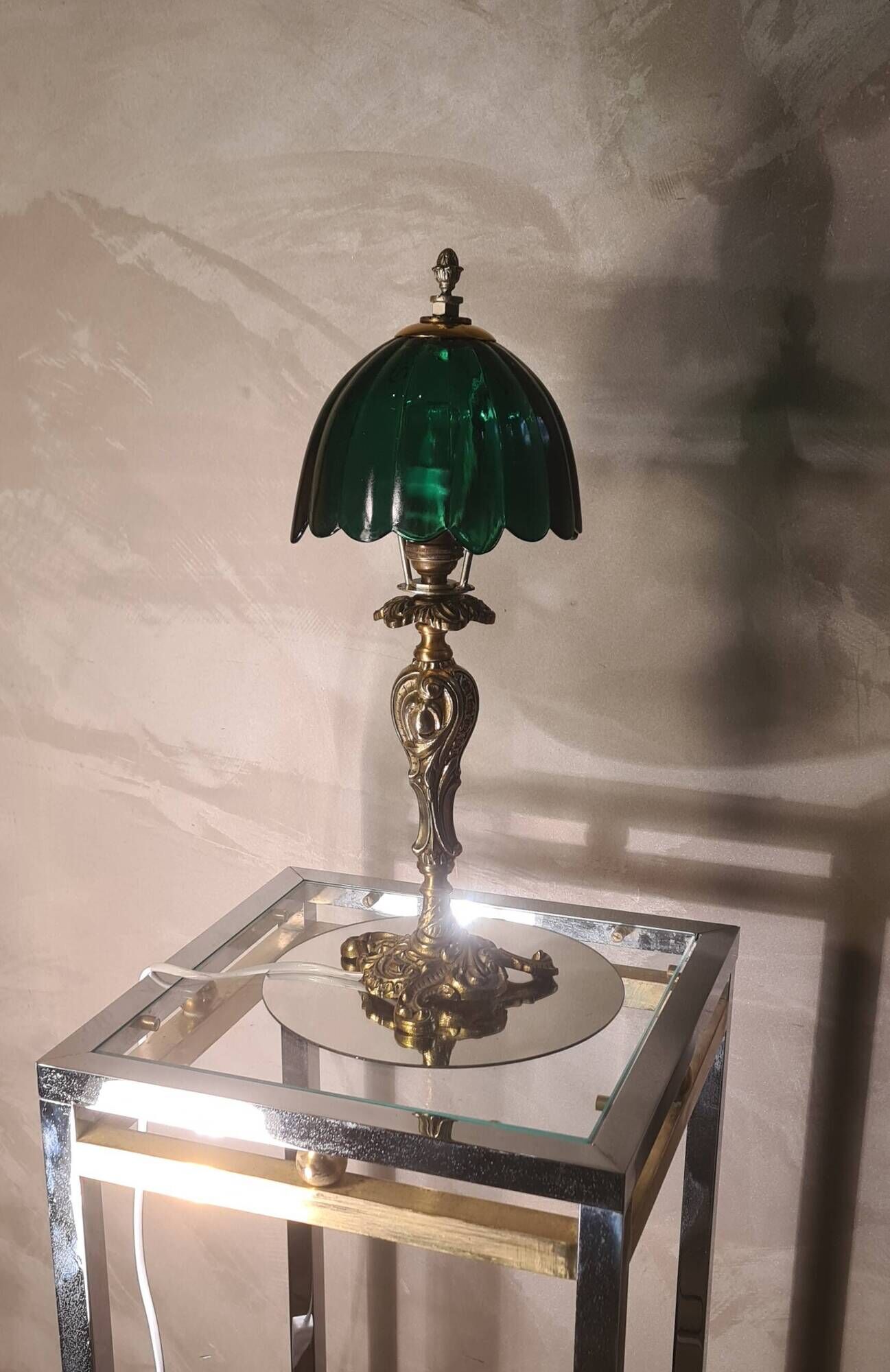 Rocaille style lamp, golden 38x15