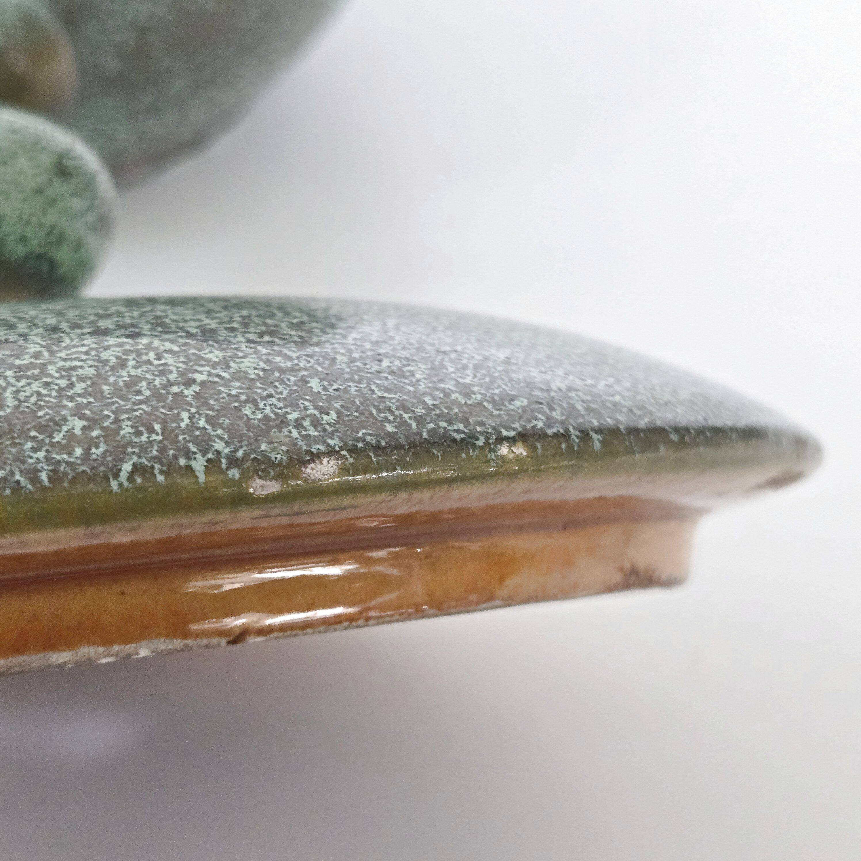 Lunetta Vallauris soup tureen and salad bowl in gilded ceramic, 1960