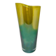 1970s Luxury Green and Yellow Handcrafted Vase in Murano Glass by Ca dei Ve