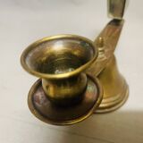 Church brass candle holder with matchbox