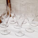 Set 8 coupes champagne verre ciselé