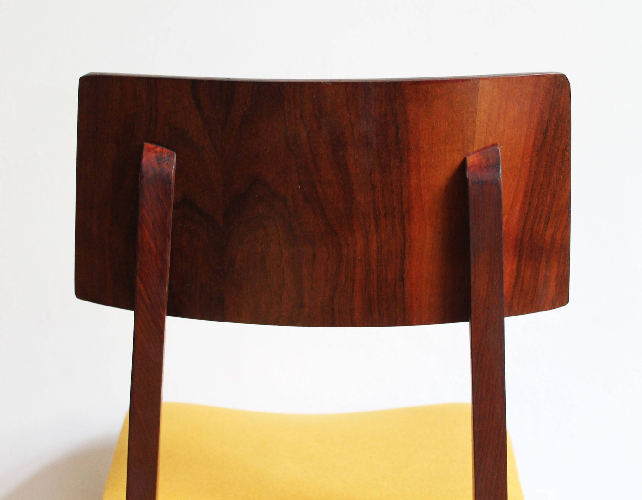 Vintage dining chair from the 1960s, Scandinavian style, wood and fabric.