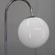 Art Deco chrome floor lamp, milk glass, walnut base, 1930s Czechoslovakia