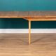 Retro Blonde Elm Model 444 Grand Plank Dining Table & 8 Goldsmith Dining Chairs