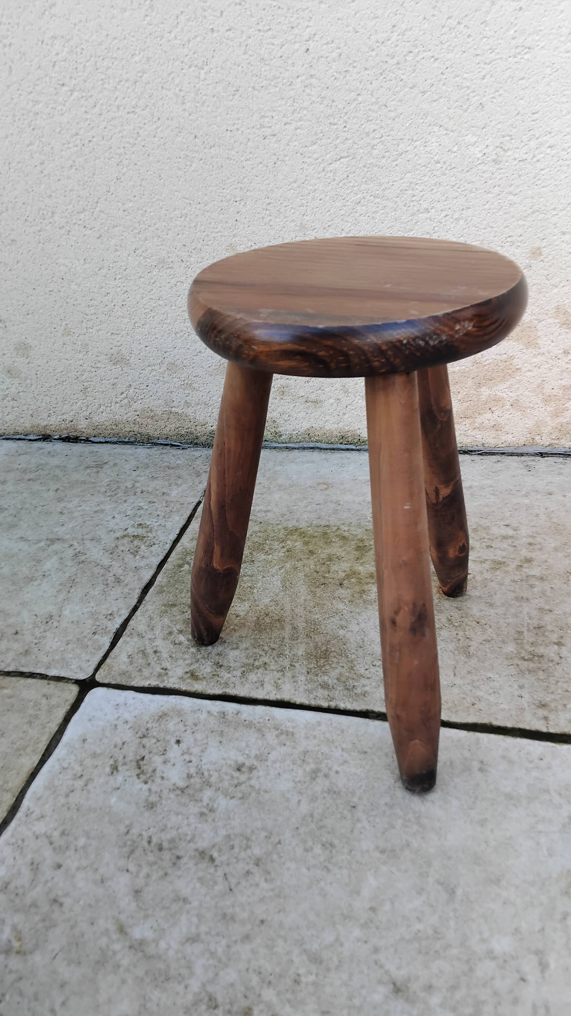 Petit tabouret vintage style Charlotte Perriand