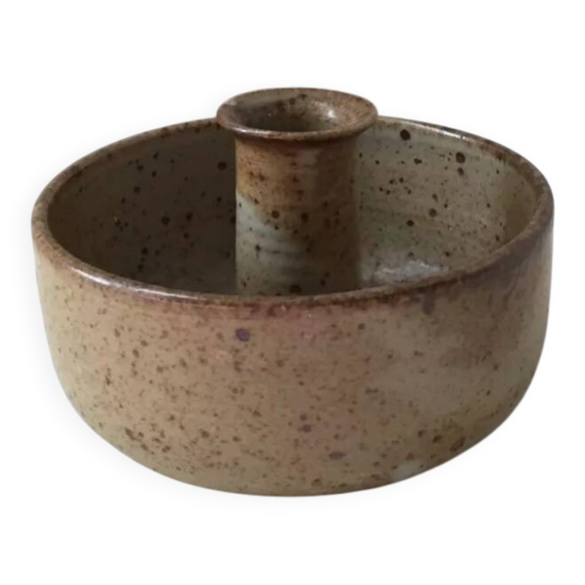 Vintage stoneware candlestick