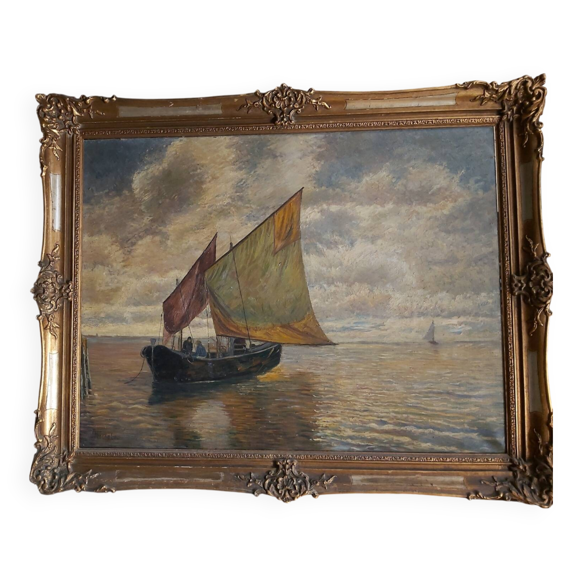 Marine painting, sailboat