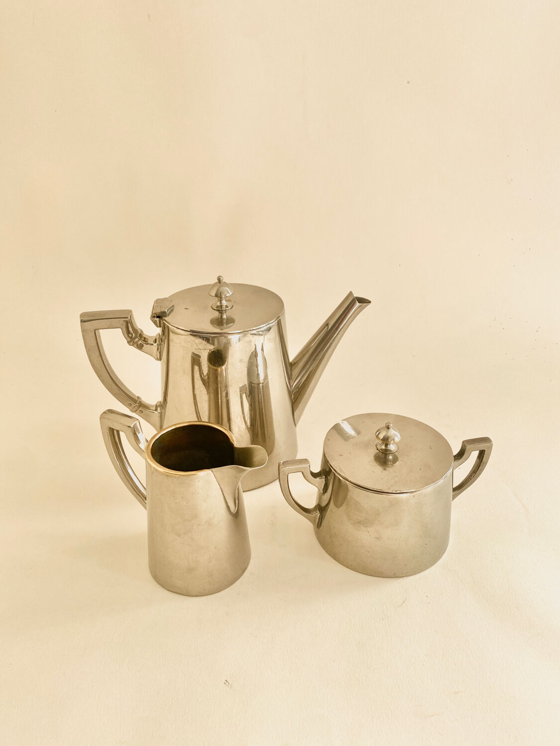 Silver metal teapot