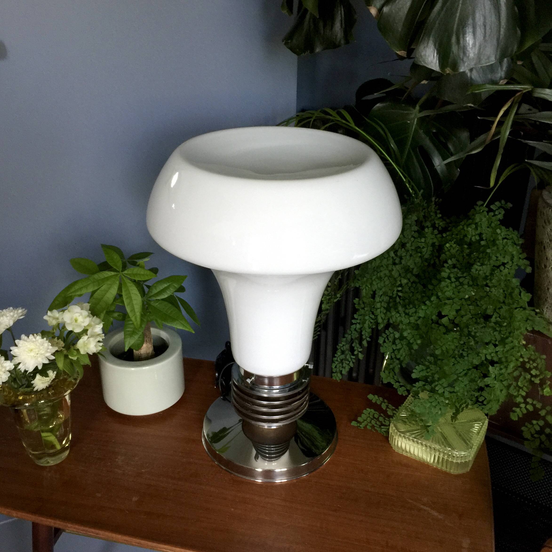 Large Murano glass and chrome lamp