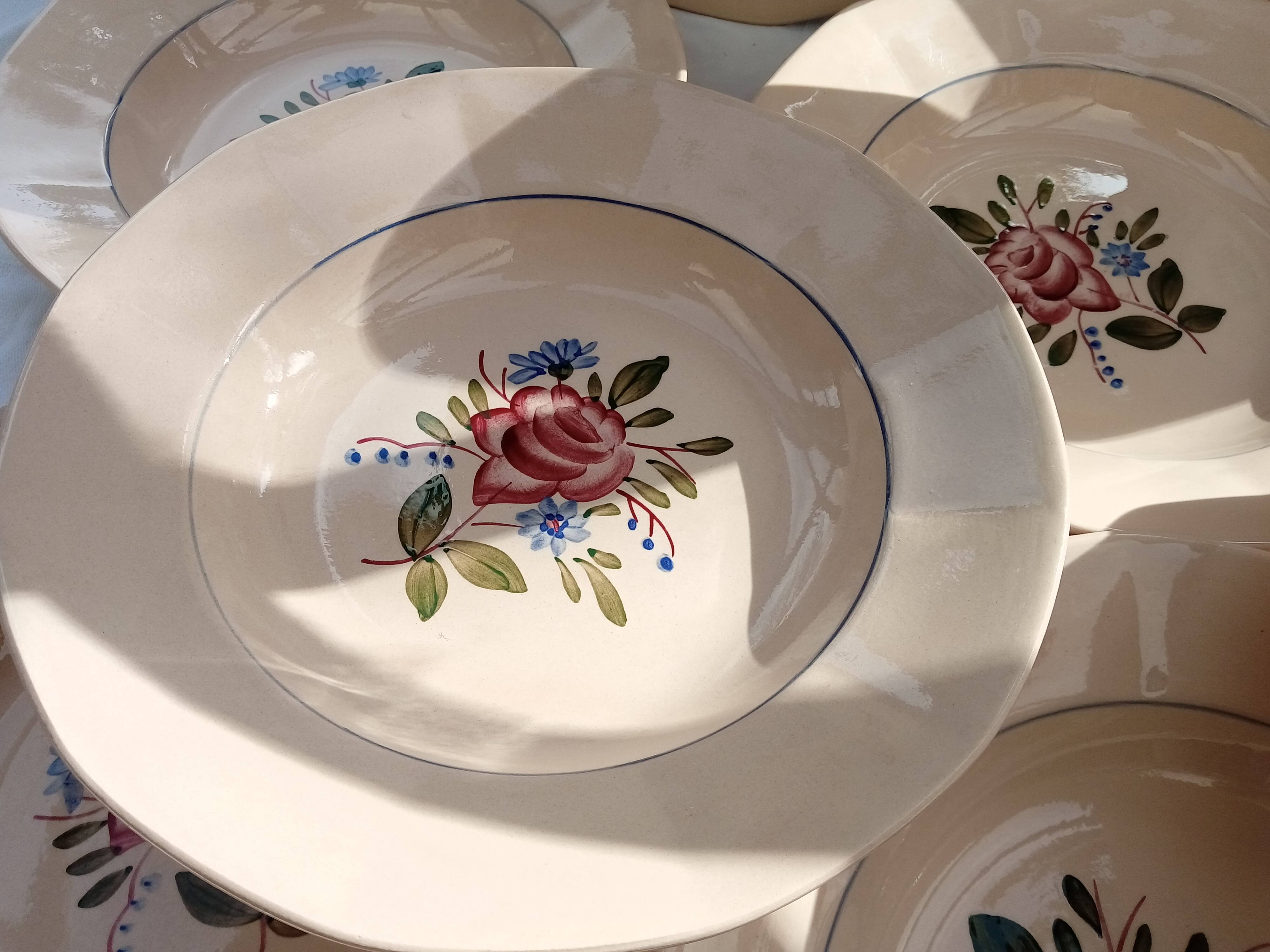 12 Digoin soup plates