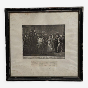 19th century engraving Day of June 20, 1792 baguette frame