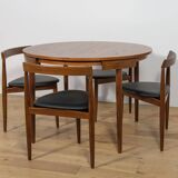 Mid-Century Teak Dining Table and Chairs Set by Hans Olsen for Frem Røjle, Denmark, 1950s, Set of 5