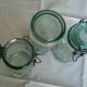 Lot 3 jars la Lorraine chardon green glass 1l