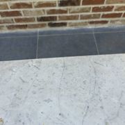 Art Nouveau cast iron and marble bistro table.