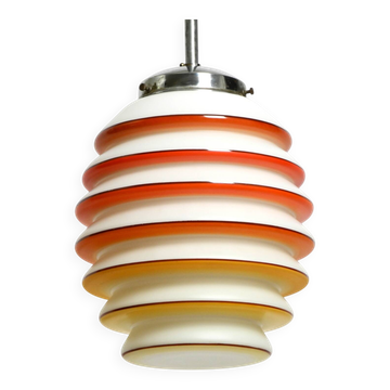 Magnifique lampe de plafond en verre originale et rare des années 1930.