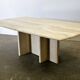 Vintage travertine marble coffee table, France 1980s
