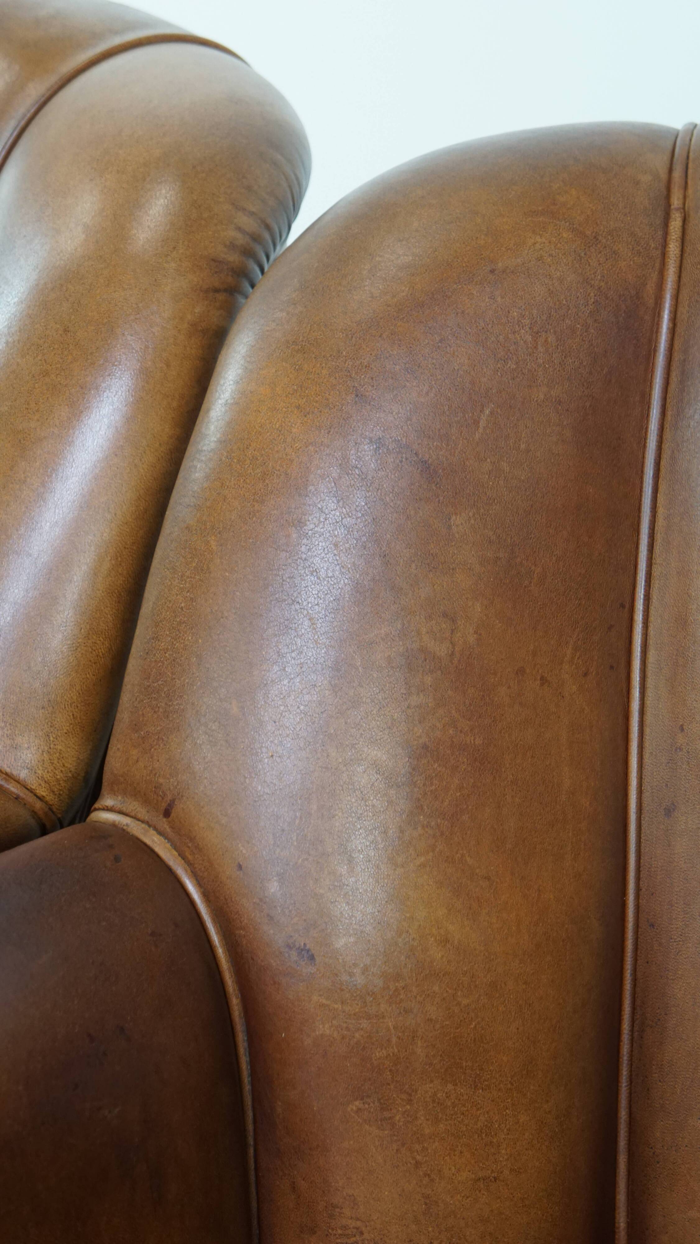 Set of 2 Sheepskin Leather Design Armchairs