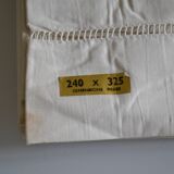 Antique linen sheet with Venetian scalloped edge, 240 x 325 cm, New Old Stock