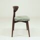 Modern set of 6 dining chairs, jacquard upholstery with patterns.