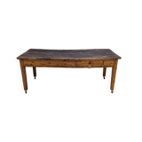 Farm table mounted on casters