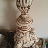 Spade candle in white and gold wood eighteenth