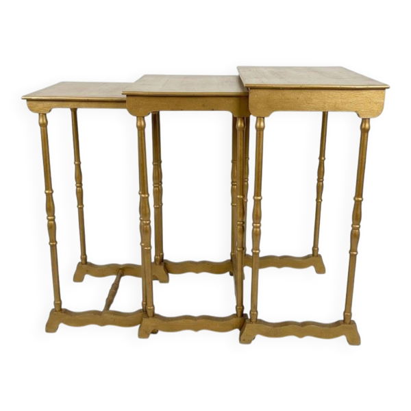 Set de 3 tables gigognes – Finition dorée