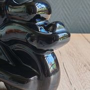 Vintage black ceramic motorcycle table lamp | Harley Davidson style