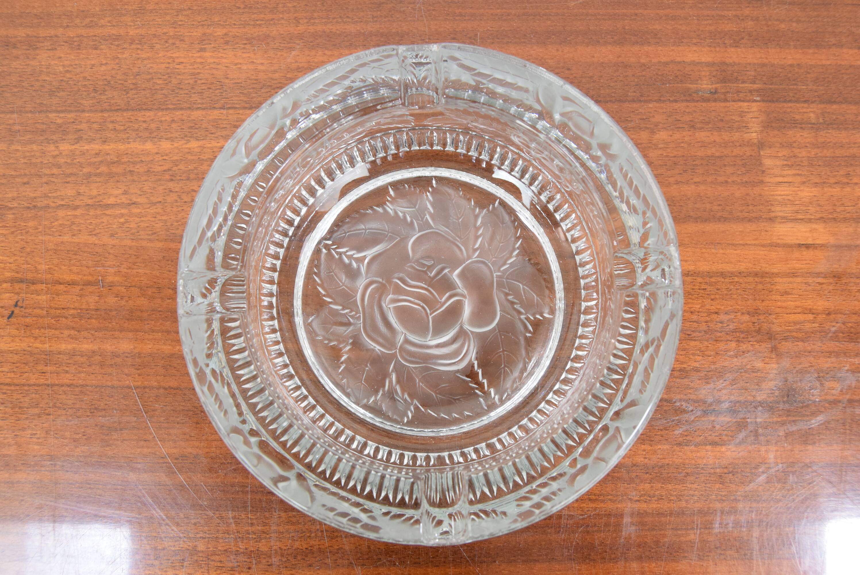 Mid century glass ashtray/bohemia cristal, 1950´s