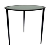 Table d’appoint vintage métal et verre des années 80