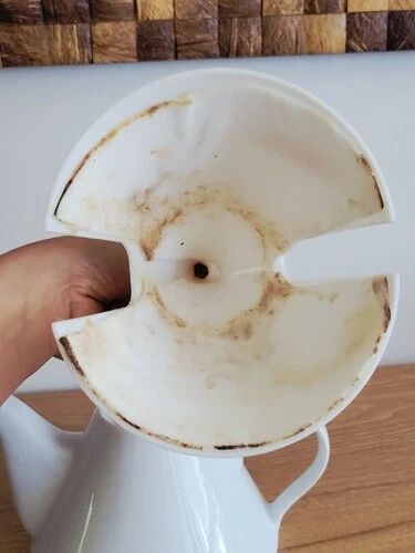 Vintage Conical Teapot Memphis Design Porcelain and Plastic