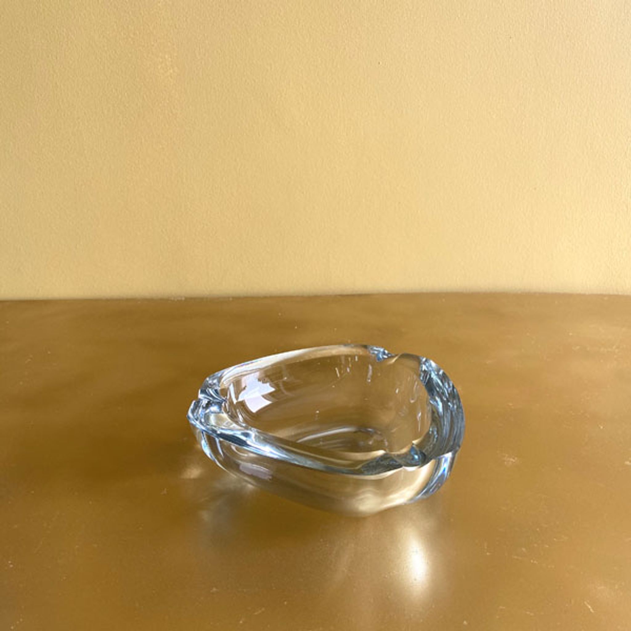 Blue glass ashtray by Strömbergshyttan, Sweden