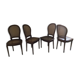 4 fluted cherry wood chairs