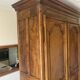 Large antique wardrobe in solid oak, Provincial Louis XV style, disassembled.