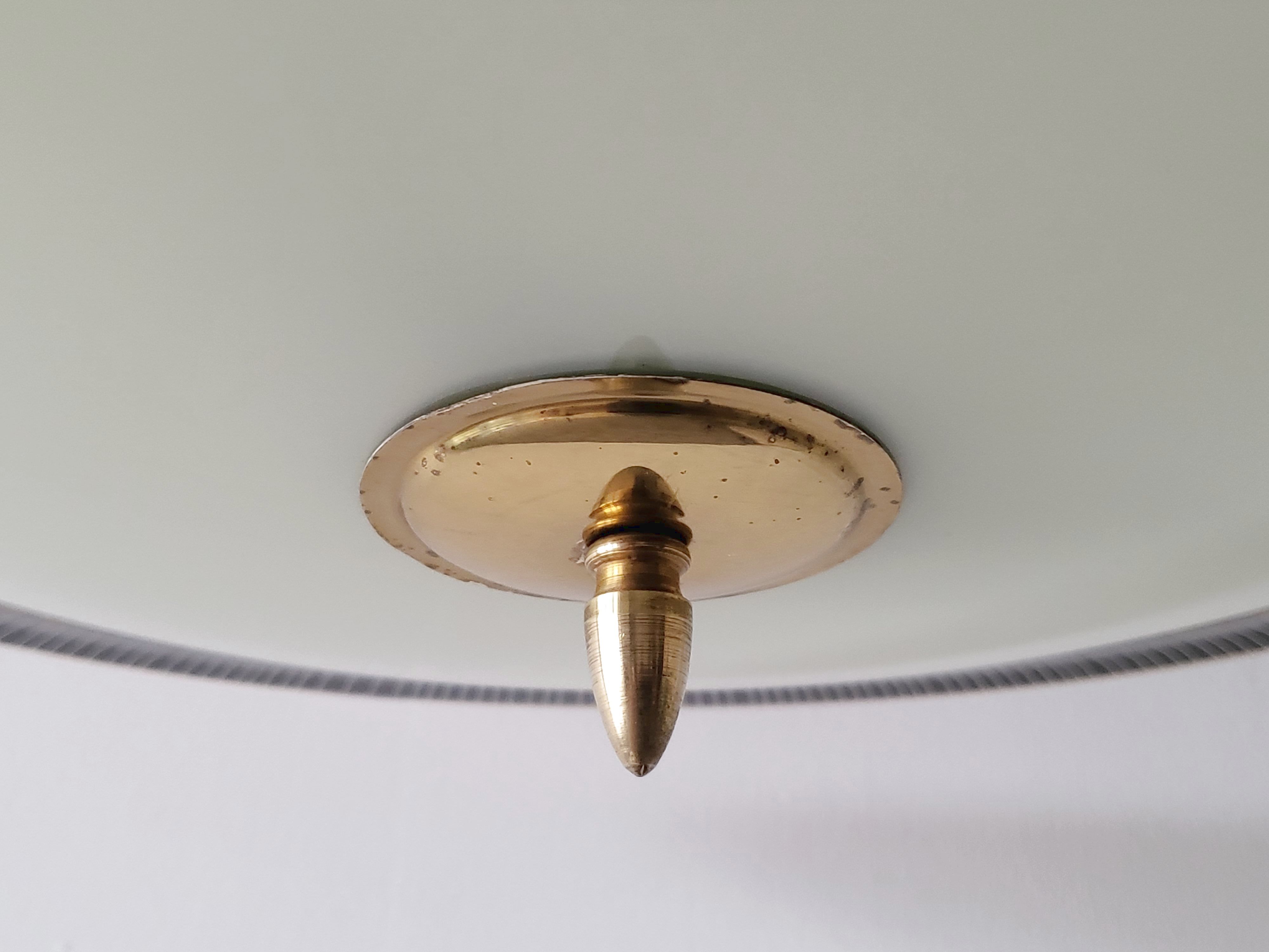 Vintage palette chandelier 1950 glass & brass