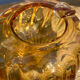 Cendrier en verre soufflé de Murano ambré marron boule torsadé