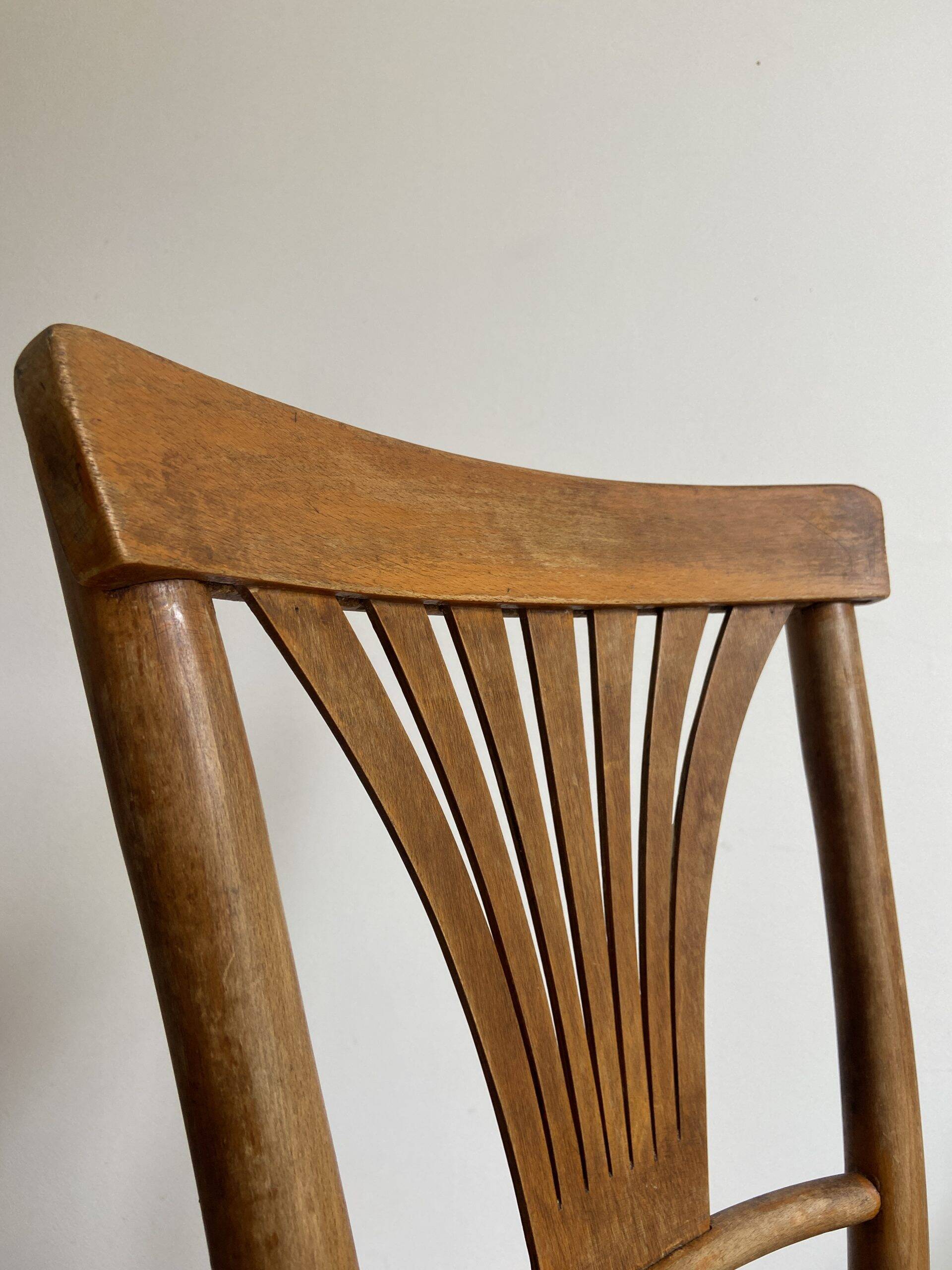 Chaise bistrot baumann bois et assise tissus