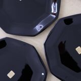 6 "Octime" black Arcoroc dessert plates