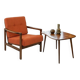 Vintage Armchair Orange Papaya Cushions, Poland, 1960