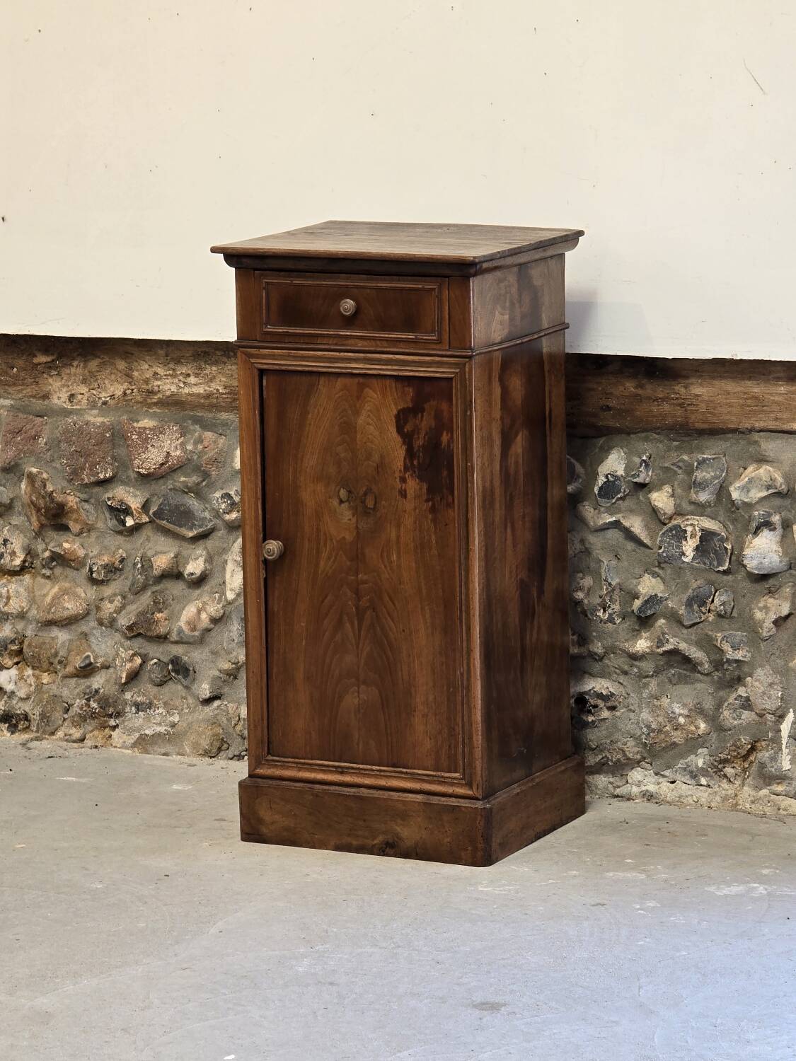 Small piece of furniture / bedside table in burr walnut