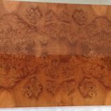 Elm magnifying glass low table circa 1980