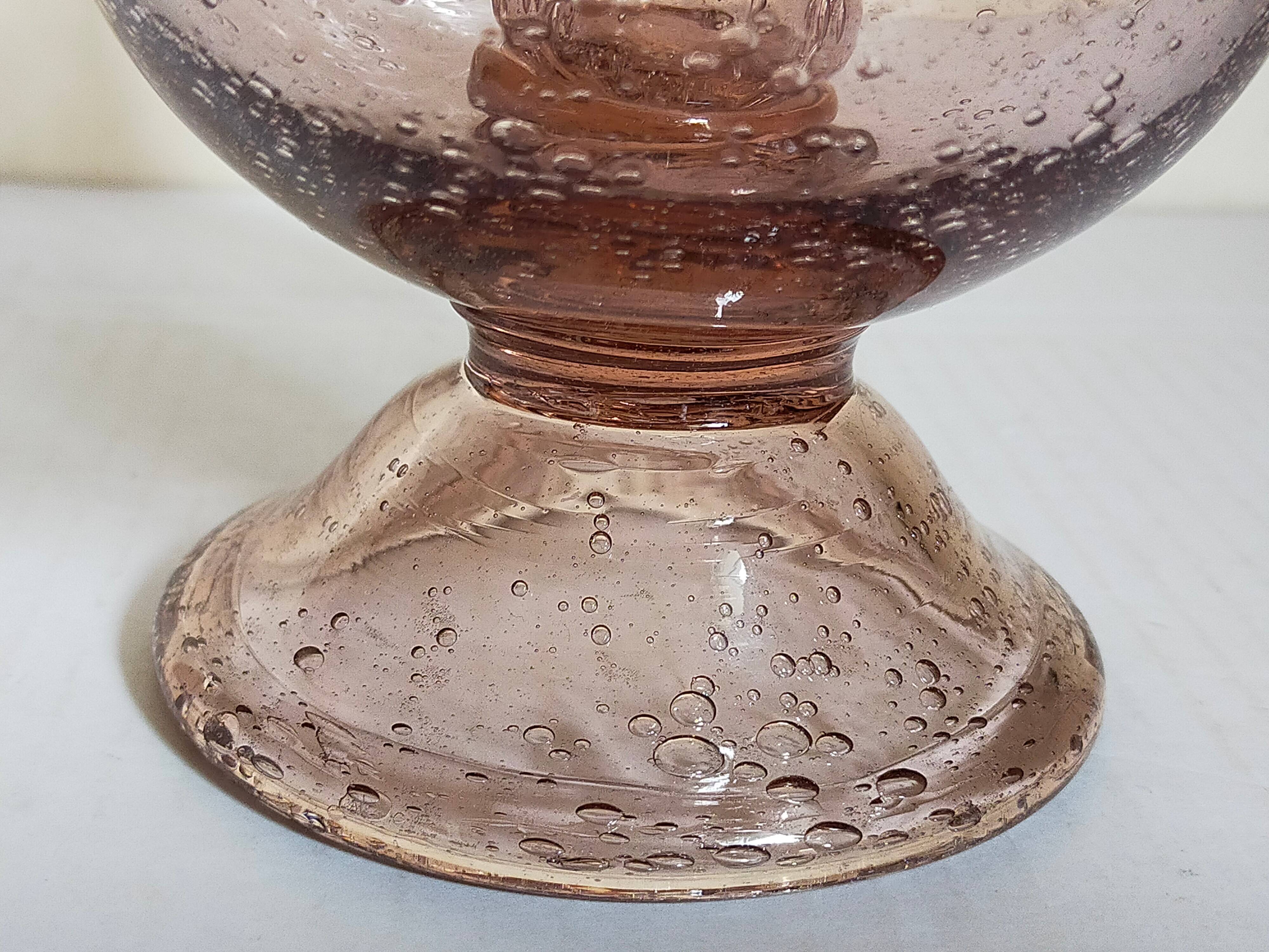 Vintage Biot blown glass tealight holder