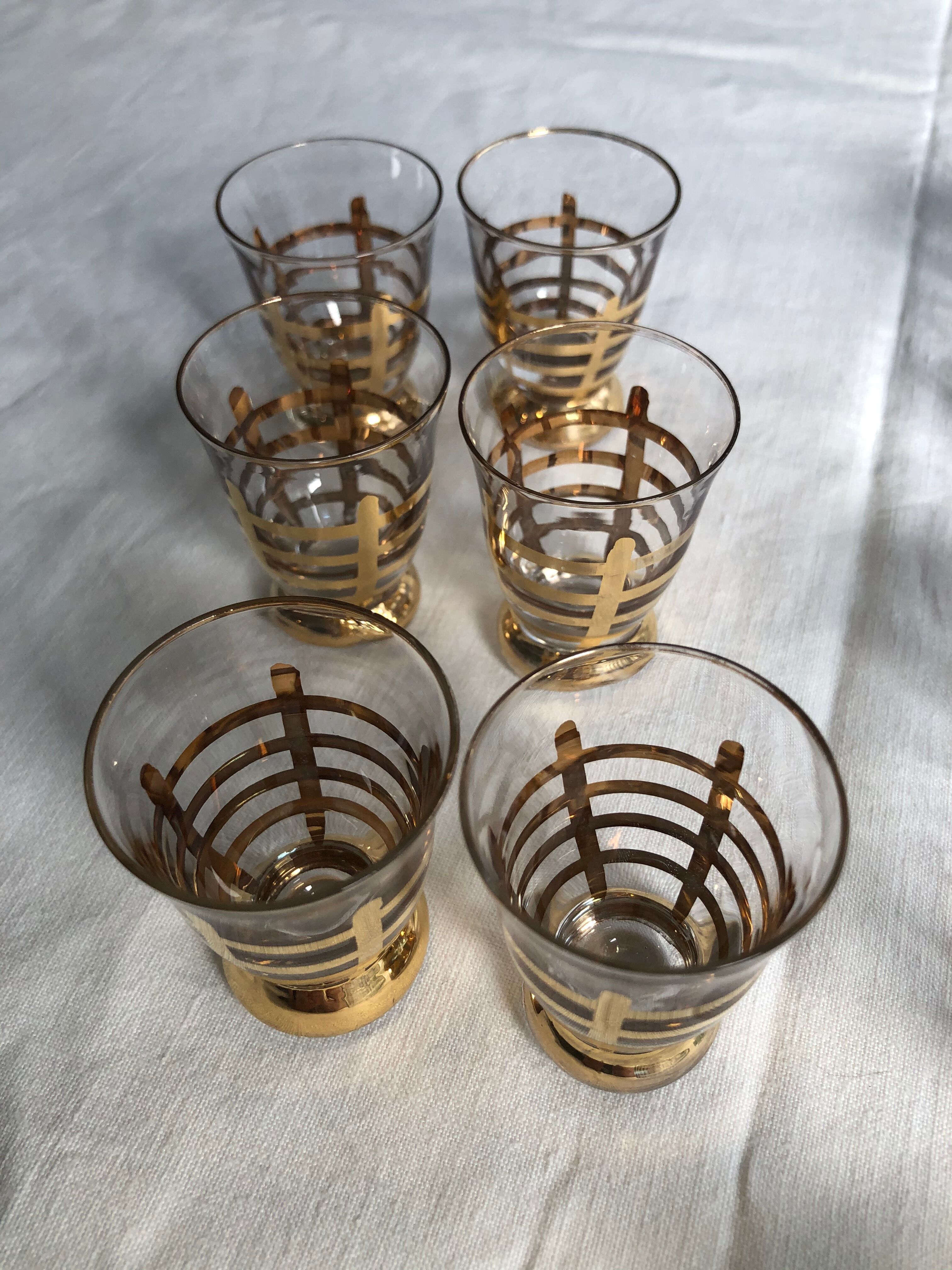 Art Deco aperitif tray, painted wood and gold metal