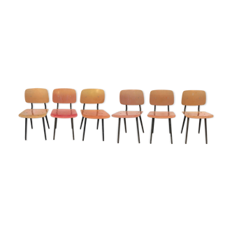 Six vintage chairs Friso Kramer Revolt by Ahrend de Cirkel