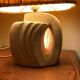 Brutalist lamp in carved stone by Albert Tormos.