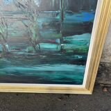 Painting by Marc-Jean Couvert - Blue abstract composition